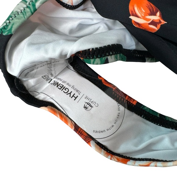 Cupshe Orange Floral High Waisted Bikini Bottom NWT M - Picture 7 of 9